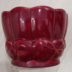 Elegant Burgundy Ceramic Vase